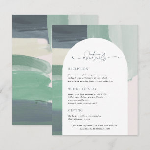 Seaside Ocean Glass   Wedding Guest Details Enclosure Card