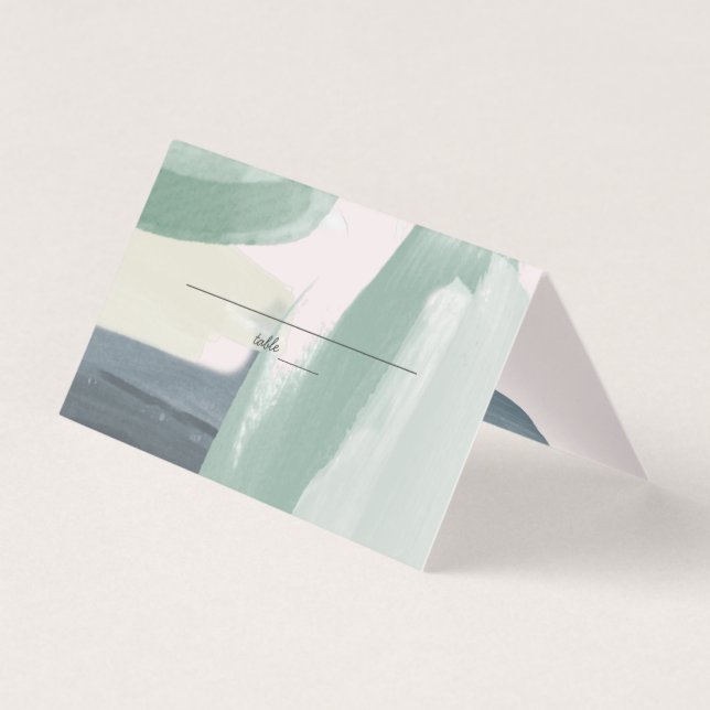 Seaside Ocean Glass | Wedding Place Card (Front)