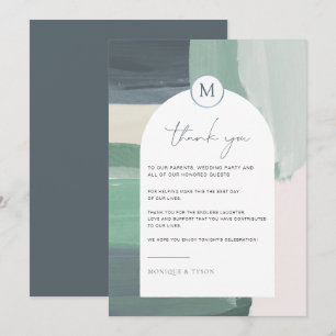 Seaside Ocean Glass   Wedding Table Thank You Card