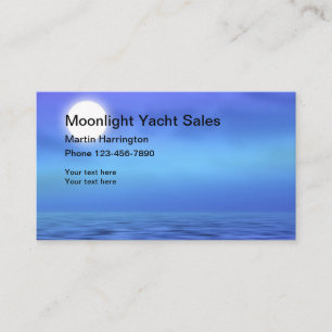 Seaside Ocean Moon Moonlight Theme Business Cards