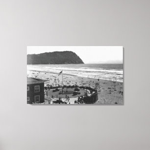 Seaside, Oregon Beach Scene from Air Photograph Canvas Print
