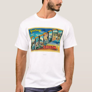 Seaside, Oregon - Large Letter Scenes T-Shirt