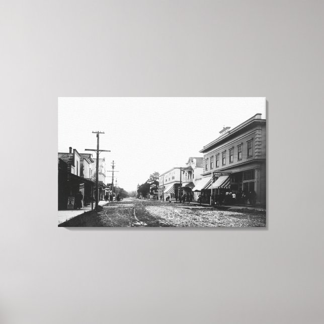 Seaside, Oregon Main Street View Photograph Canvas Print (Front)