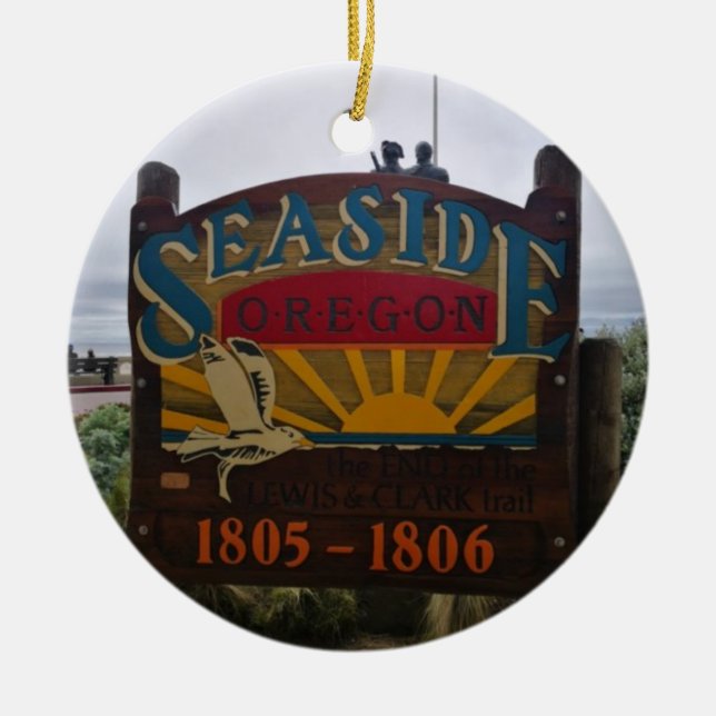 Seaside Oregon Ornament West Coast Beach (Front)