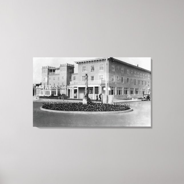 Seaside, Oregon View of Hotel Seaside Photograph Canvas Print (Front)