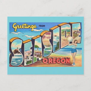 Seaside Oregon Vintage Greeting Postcard