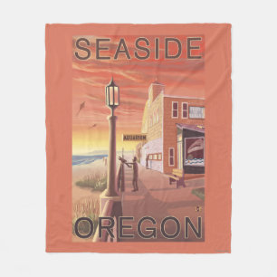Seaside, OregonAquarium View Fleece Blanket