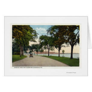 Seaside Park Drive View Showing Locomobile