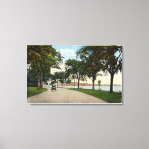 Seaside Park Drive View Showing Locomobile Canvas Print