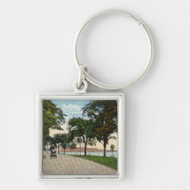 Seaside Park Drive View Showing Locomobile Key Ring (Front)