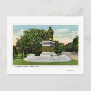 Seaside Park View of the P T Barnum Monument Postcard