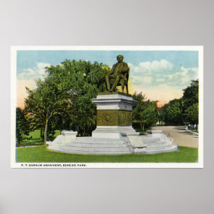 Seaside Park View of the P T Barnum Monument Poster