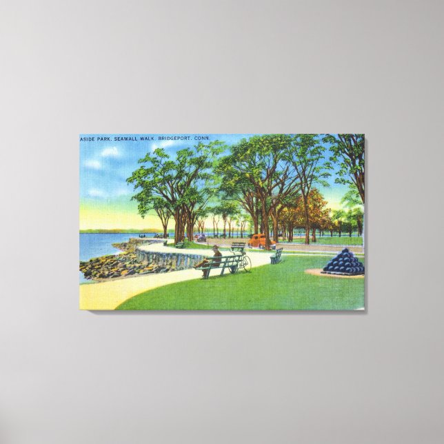 Seaside Park View of the Seawall Walk Canvas Print (Front)
