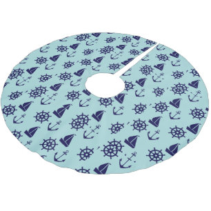 Seaside Pattern Brushed Polyester Tree Skirt