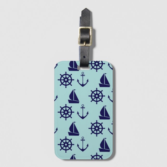 Seaside Pattern Luggage Tag (Front Vertical)