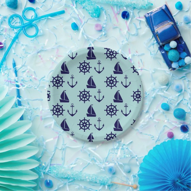 Seaside Pattern Paper Plate (Party)