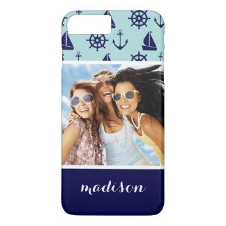 Seaside Pattern | Your Photo & Name iPhone 8 Plus/7 Plus Case