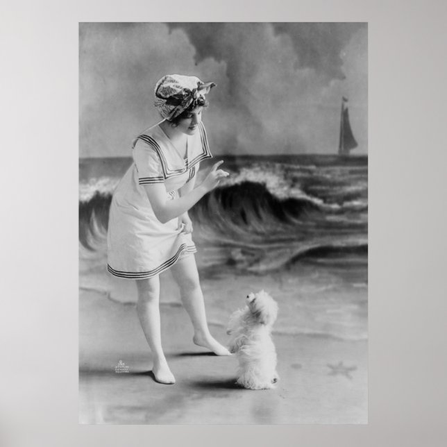 Seaside Pet Tricks, 1910s Poster (Front)