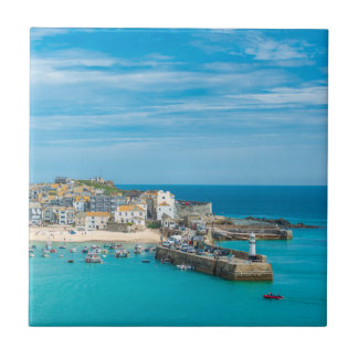 Seaside resort of St. Ives, Cornwall, UK Tile