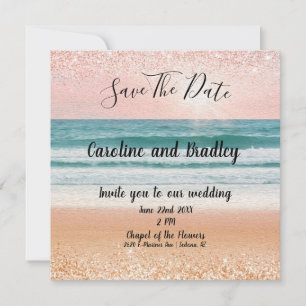 Seaside Romance: Elegant Beach Save The Date