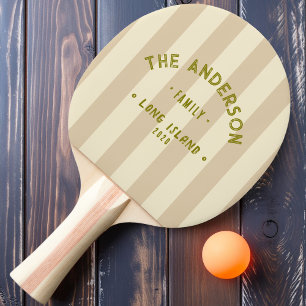 Seaside Sand Dune Striping & Family Name Ping Pong Paddle