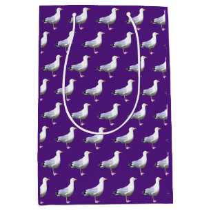 Seaside Seagull Standing Gull Ocean Bird Minimal  Medium Gift Bag