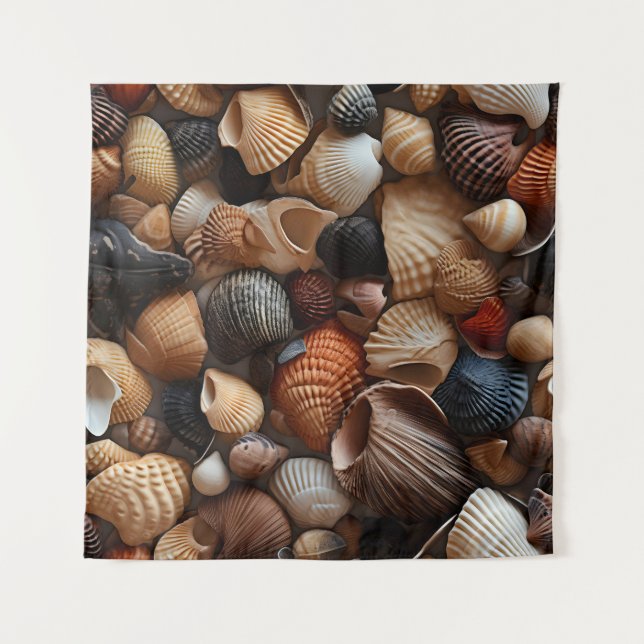 Seaside Seashells Art Tapestry (Front)
