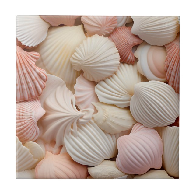 Seaside Seashells Ceramic Tile (Front)