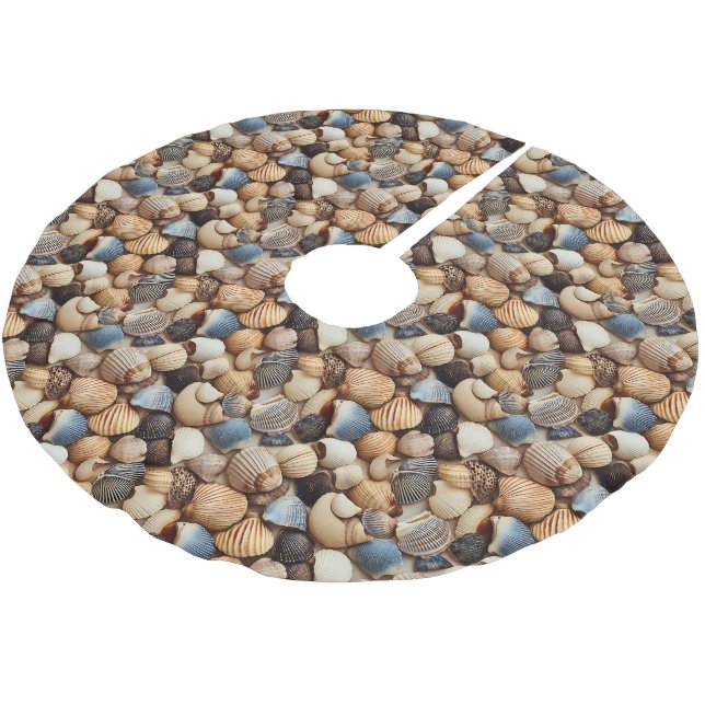 Seaside Seashells Tree Skirt (Angled)