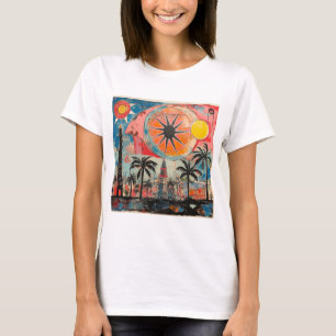 Seaside Serenity Artistic Beach Day Vibes T-Shirt