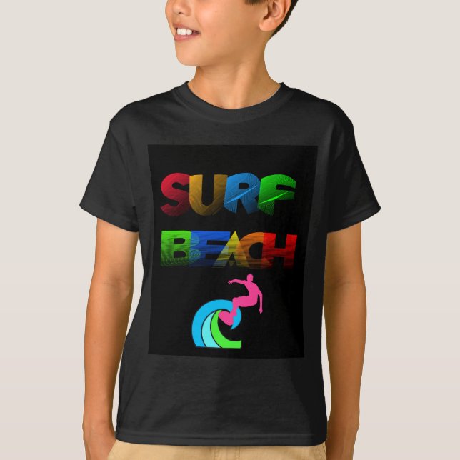 Seaside Serenity, Tranquil Surf Beach T-Shirt (Front)