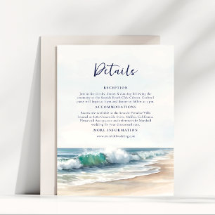 Seaside Serenity Tropical Beach Waves Wedding Enclosure Card