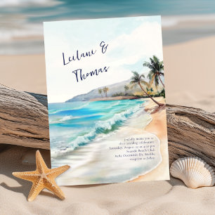 Seaside Serenity Tropical Beach Wedding Invitation