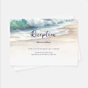 Seaside Serenity Tropical Beach Wedding Reception Enclosure Card