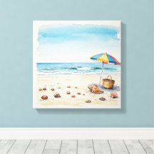 Seaside Serenity: Watercolor Beach Bliss
