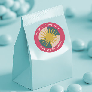 Seaside Soiree BIRTHDAY Modern Cute CUSTOM Classic Round Sticker