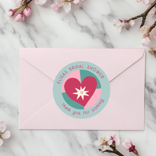 Seaside Soiree Bridal Shower Modern Cute CUSTOM Classic Round Sticker