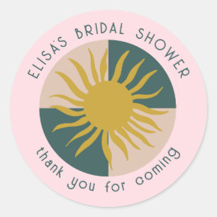 Seaside Soiree Bridal Shower Modern Cute CUSTOM Classic Round Sticker