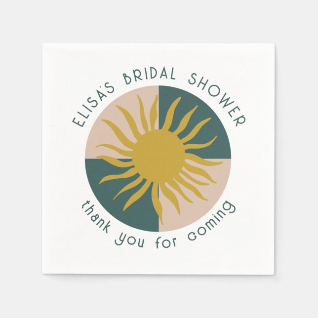 Seaside Soiree Bridal Shower Modern Cute CUSTOM Napkin (Front)
