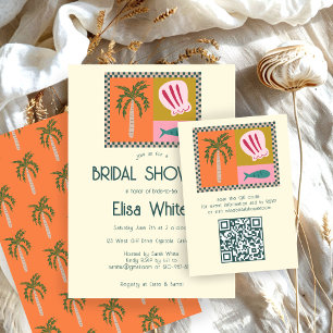 Seaside Soiree Bridal Shower Modern Cute CUSTOM QR Enclosure Card
