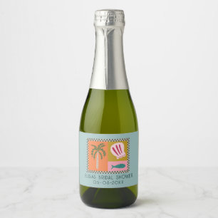 Seaside Soiree Bridal Shower Modern Cute CUSTOM Sparkling Wine Label
