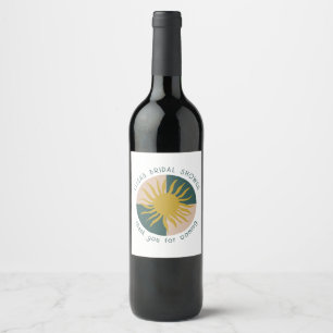 Seaside Soiree Bridal Shower Modern Cute CUSTOM Wine Label