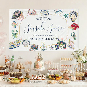 Seaside Soirée Coastal Bridal Shower Welcome Sign