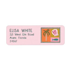 Seaside Soiree Palm Tree Shells Modern Cute CUSTOM