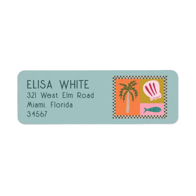 Seaside Soiree Palm Tree Shells Modern Cute CUSTOM (Front)
