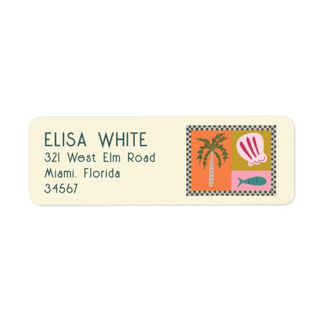 Seaside Soiree Palm Tree Shells Modern Cute CUSTOM (Front)