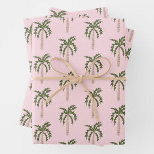 Seaside Soiree Palm Trees Pink Cute CUSTOM Wrapping Paper Sheet