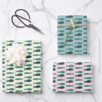 Seaside Soiree Three Fishes Modern Cute CUSTOM