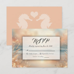 Seaside Sparkle and Sunset Dreams Wedding RSVP Card