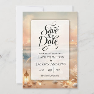 Seaside Sparkle and Sunset Dreams Wedding Save The Date